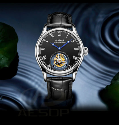 Aesop Real Flying Tourbillon Movement Mechanical Watches Luxury Watch for Men Skeleton Tourbillon Watch Sapphire Official StoreS