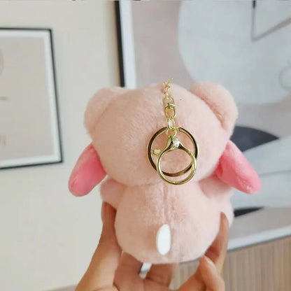 Sanrio 12CM Cute Plush Keychain for Children Hello Kitty Pendant Kuromi Cartoon KeyChain Backpack Decoration Gifts for Kids Toy