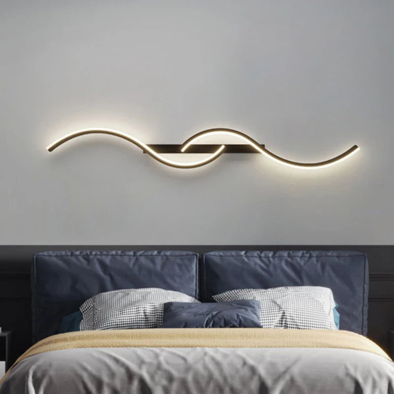 Modern LED Wall Lamp Minimalist Led Light Bedroom Bedside Long Strip Wall Sconces Living Room Sofa Home Indoor Lighting Fixture RELUX.STORE