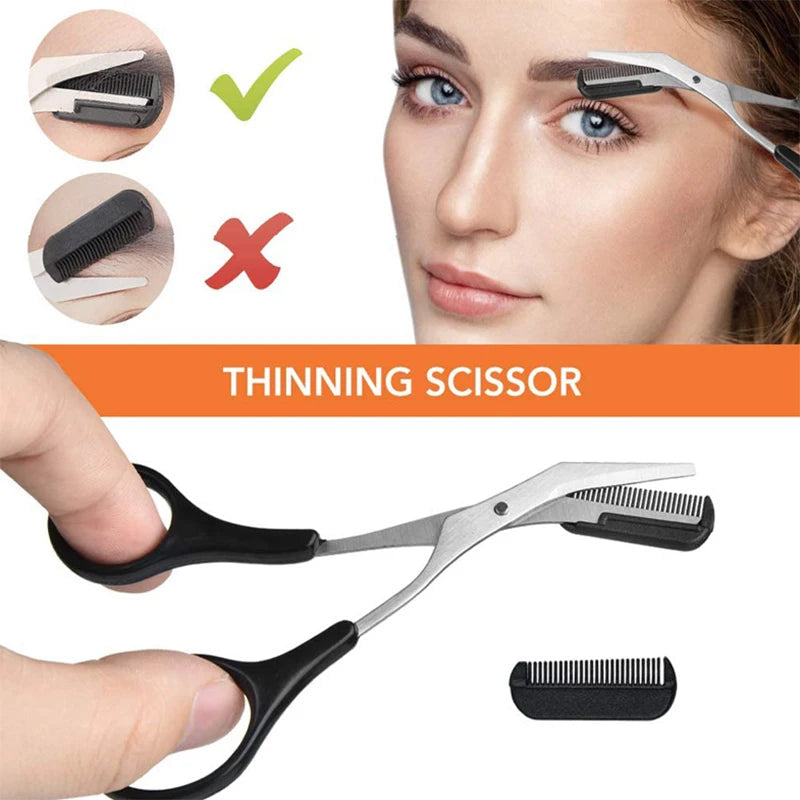 3-11PCS Eyebrow Trimmer Set Scissors Tweezers Eyebrow Razor Scraping Eyebrow Comb Razor Eyebrow Clip Makeup Tools Sets RELUX.STORE