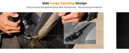 K&F Concept 10L Camera Sling Bag Hardshell Photographers Shoulder Bag Crossbody Backpack Camera Bag For Sony Canon Nikon DSLR