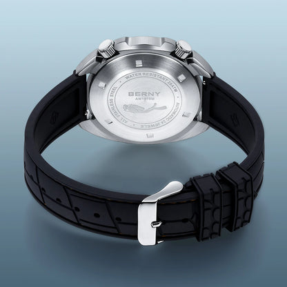 BERNY Automatic Diver Watch for Men Super Luminous Wristwatch Sapphire Sport Mechanical 20ATM 1970 Compressor Diving Men Watches
