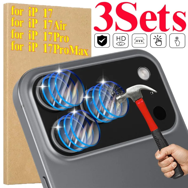 1-3Sets Hardness Tempered Glass for iPhone 17 Pro Max 17Air Camera Lens Protector Anti-scratch Protective Lens Film for iPhone17 RELUX.STORE
