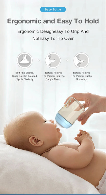 MAMIJOY 160/240ML PPSU Baby Bottle Double Handle Infant Drop-proof Baby Wide-caliber Milk Bottle Newborn Feeding Bottle BPA Free