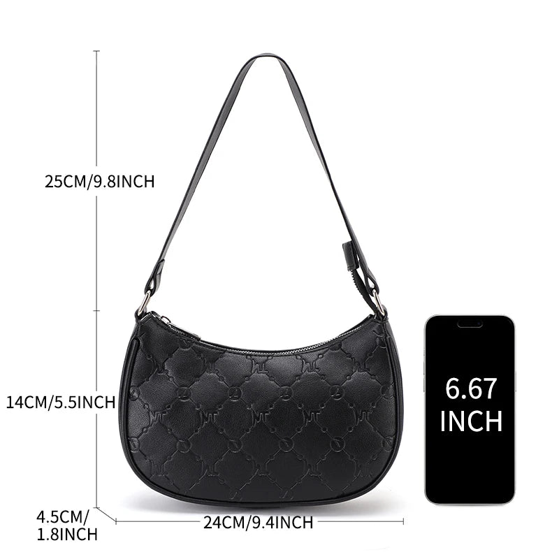 TINYAT Female Moon Bag Leather Shoulder Messenger Bag for Women Hand Bag Luxury Design Lightweight Party Ready Daily Use