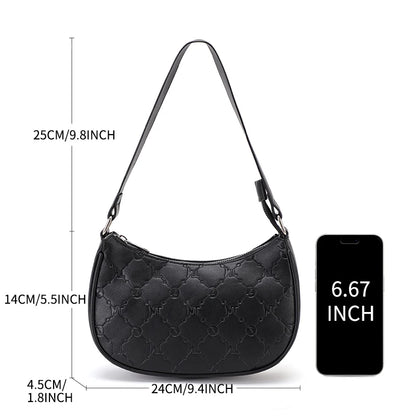 TINYAT Female Moon Bag Leather Shoulder Messenger Bag for Women Hand Bag Luxury Design Lightweight Party Ready Daily Use