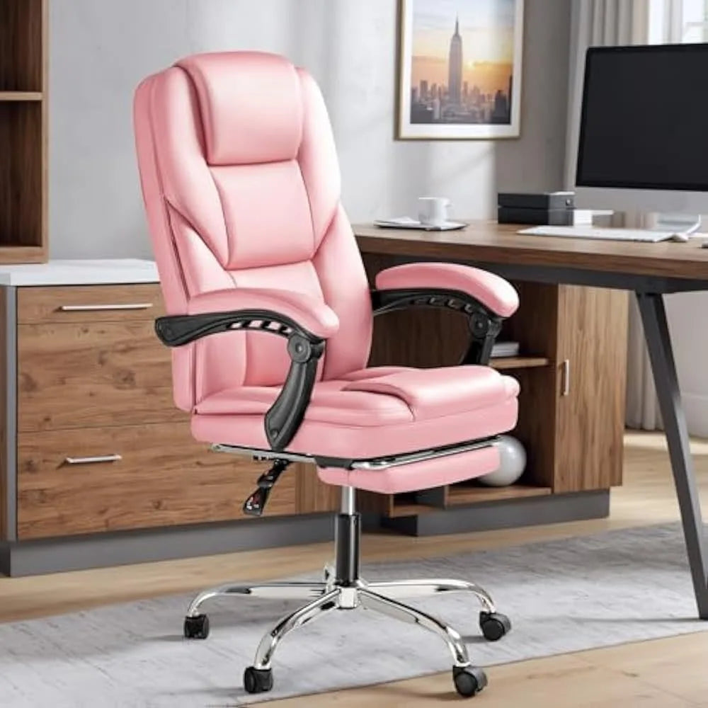 Office Chairs Big &Tall Office Chair, High Back Leather Chair with Footrest, Reclining Ergonomic Executive Suppo Office Chairs
