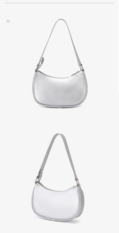 TINYAT Female Moon Bag Leather Shoulder Messenger Bag for Women Hand Bag Luxury Design Lightweight Party Ready Daily Use
