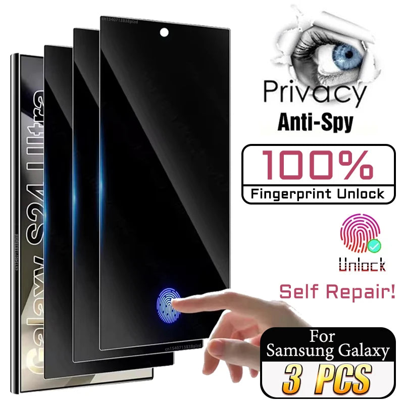 3Pcs Self Repair Film For Samsung Galaxy S25 Ultra S24 S23 S22 S20 Plus Privacy Screen Protector Unlock S21 5G Note 20 Not Glass