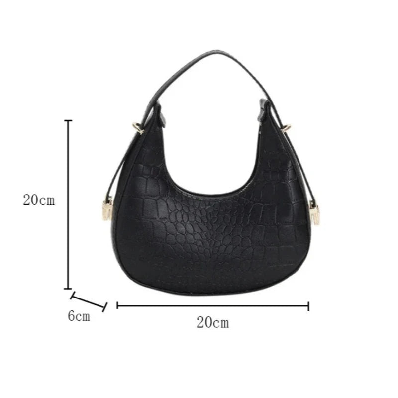 Fashion Luxury Design PU Leather Shoulder Bag Women Small Clutch Handbag Purse Female Underarm Bag Travel Totes shoulder bag RELUX.STORE