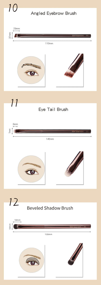 Hourglass Makeup Brush All Kinds Eyeshadow Foundation Concealer Powder Bronzer Blusher Eyeliner Retractable Professional Brushes RELUX.STORE