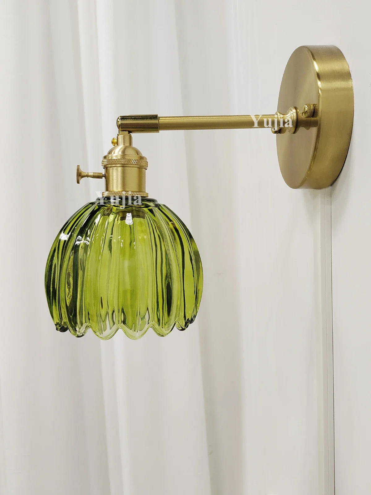 Modern Japanese Retro Floral Glass Wall Lamp Modern Simple Bedside Lamp For Bedroom Study Led Mirror Light Nordic Wall Sconce
