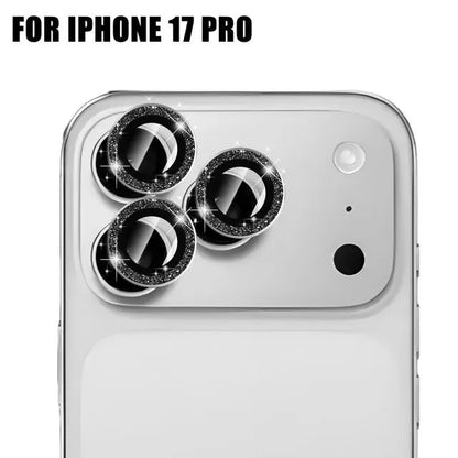 For iPhone 17 Pro Max 17Air 16 Metal Glitter Bling Lens Film HD Glass Camera Protective Cap For iPhone15 Camera Protector Ring RELUX.STORE