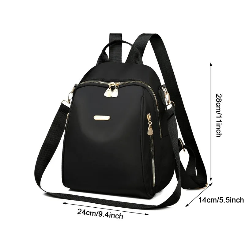 Simple Pu Black Large Capacity Backpacks Women Travel Bag Solid Harajuku Student Schoolbag Backpack Unisex Bags High Street
