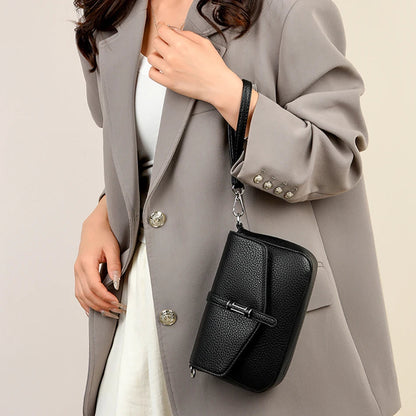 Fashion Luxury Leather Mini Backpack for Women, Small Retro Phone Crossbody Bag, Elegant Shoulder Purse, Trendy Designer Handbag RELUX.STORE