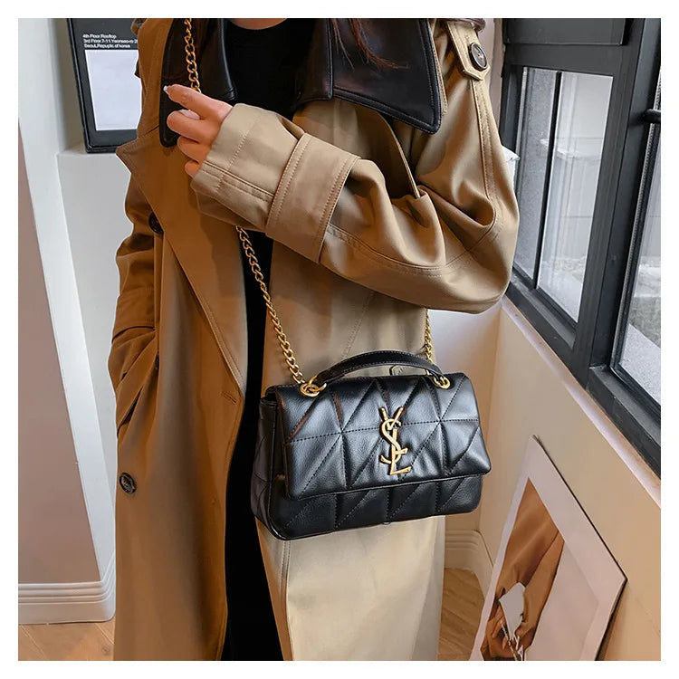 New Xiaoxiangfeng diamond grid chain bag, stylish and versatile, large capacity diagonal span small square bag RELUX.STORE
