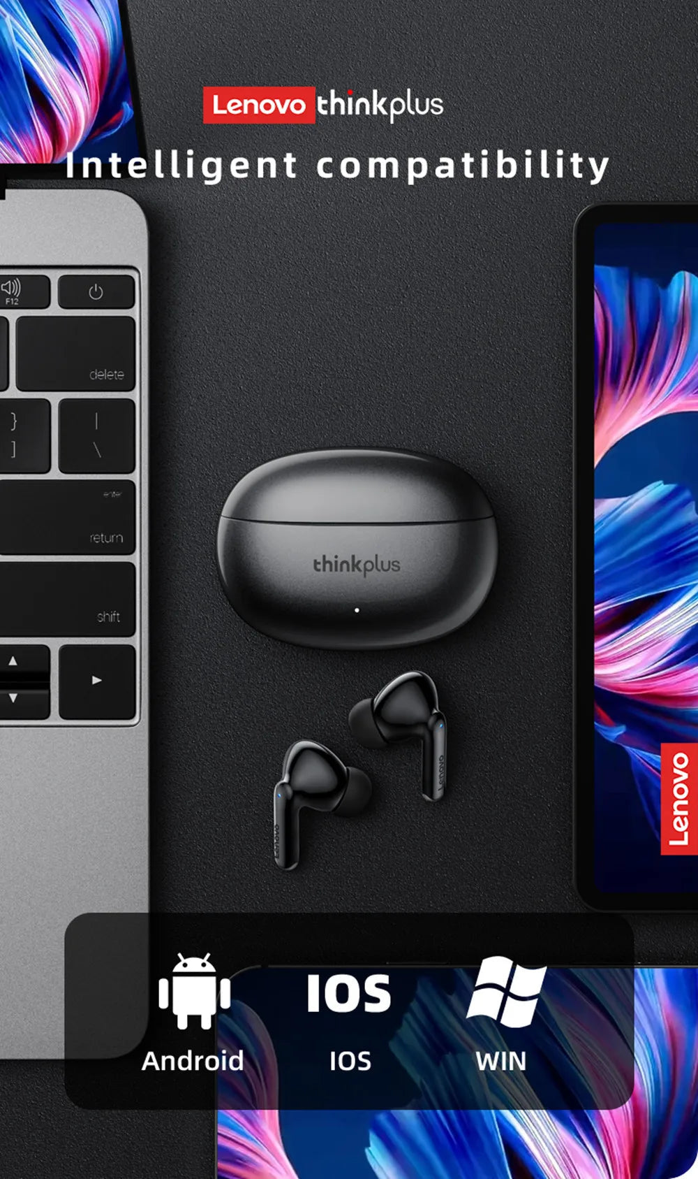 Original Lenovo XT88 TWS Wireless Earphones Bluetooth 5.3 Dual MIC Stereo Noise Reduction Bass HIFI Touch Control Earbuds RELUX.STORE