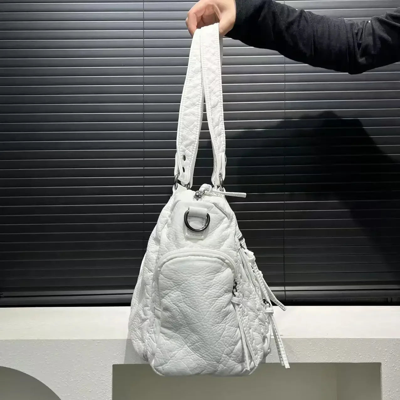Ladies' fashion Y2K spicy girl retro vintage vintage vintage tote bag, large capacity vintage multi pocket shoulder bag