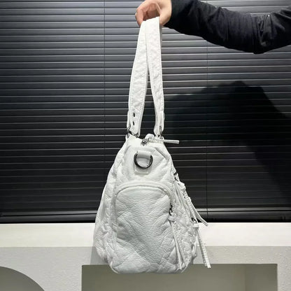 Ladies' fashion Y2K spicy girl retro vintage vintage vintage tote bag, large capacity vintage multi pocket shoulder bag