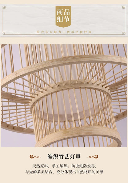 Neo-Chinese Style Handmade Bamboo Chandeliers-Modern Retro Lighting for  Restaurants Hot Pot Tea Rooms B&Bs