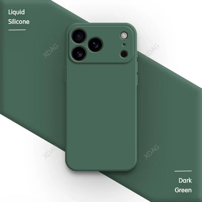 Liquid Silicone Original Phone Case for iPhone 17 Pro Max Air 17Pro 17Max 5G Straight Edge Lens Protection Soft Basic Back Cover RELUX.STORE