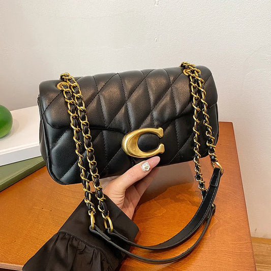 Luxury Fashion Women's Chain Handbag PU Leather Girls Shoulder Messenger Bag Brand lightweight Commuting Bag Tassel Square Bag RELUX.STORE