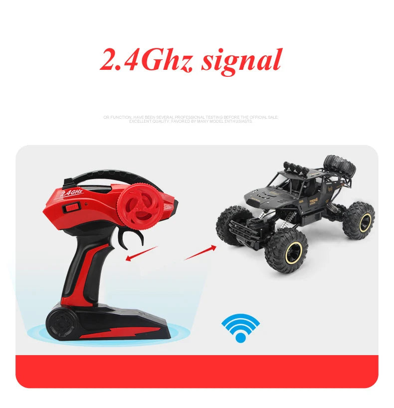 RC Cars Remote Control Car 1:12/16 Off Road Truck Metal Shell LED Headlights Offroad Monster RC Trucks 4WD All Terrain Toys Kids