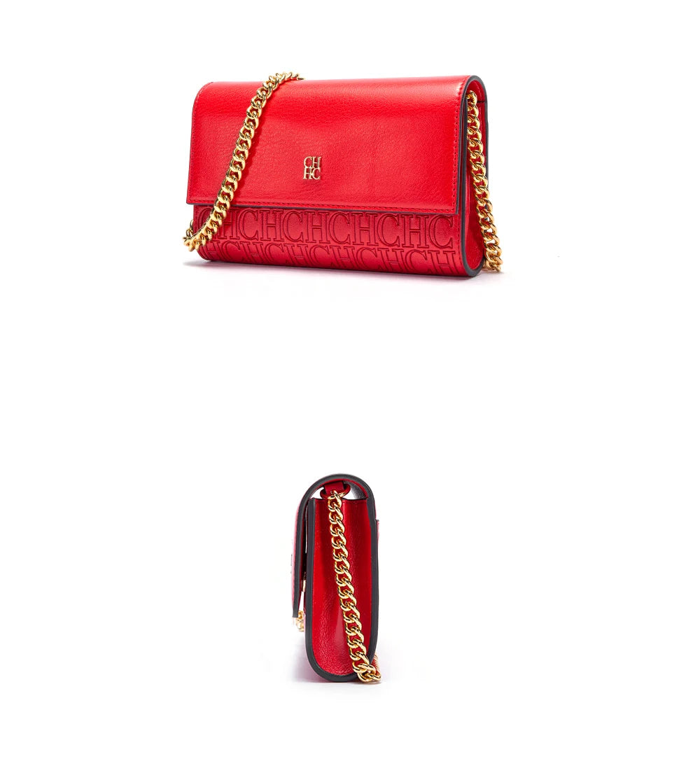 CHCH Women's Shoulder Bag New Magnetic Flip Chain Bag Brown Small Square Bag Wallet RELUX.STORE