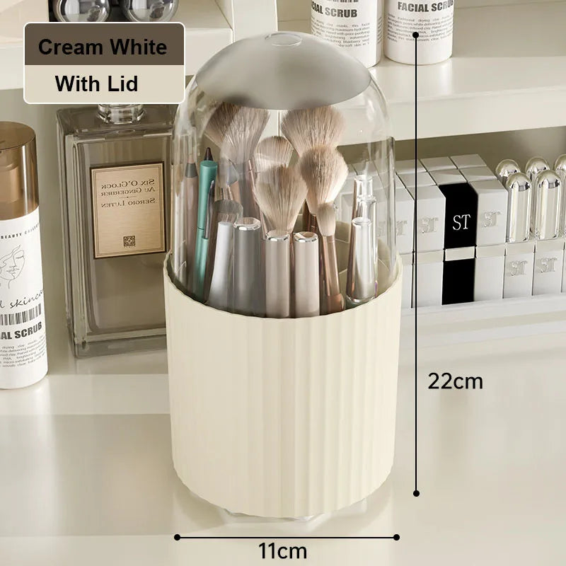 Makeup Brush Storage Box 360 Rotating Makeup Brush Holder Organizer Desktop Lipstick Powder Brush Bucket Comestic Tools Box RELUX.STORE