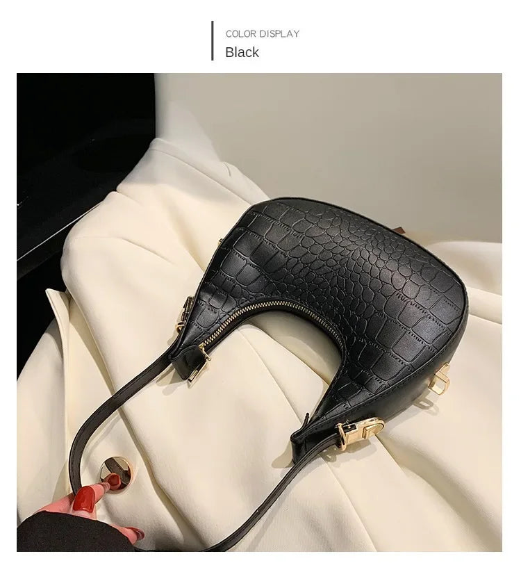 Fashion Luxury Design PU Leather Shoulder Bag Women Small Clutch Handbag Purse Female Underarm Bag Travel Totes shoulder bag RELUX.STORE