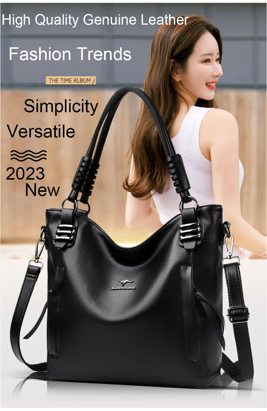 Luxury Soft Genuine Leather Handbag Fashion Women Shoulder Messenger Bag Solid Color Cowhide Tote Fashion Female Crossbody Sac RELUX.STORE