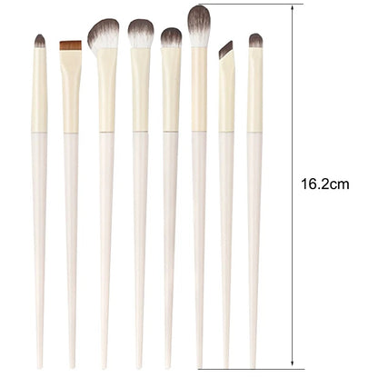 5/6/8/10pcs Natural Eye Makeup Brushes Set Detail Eyeshadow Brush Makeup Brush White Ultra Soft Eyeshadow Eyeliner Makeup Tool RELUX.STORE