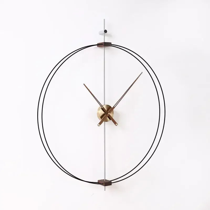 Spanish Minimalist Wall Clock Creative Luxury Living Room Art Clocks Solid Wood Pointer Large Wall Clock Silent Movement Clocks RELUX.STORE
