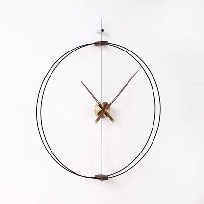 Spanish Minimalist Wall Clock Creative Luxury Living Room Art Clocks Solid Wood Pointer Large Wall Clock Silent Movement Clocks RELUX.STORE