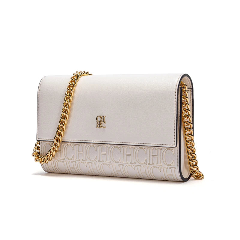 CHCH Women's Shoulder Bag New Magnetic Flip Chain Bag Brown Small Square Bag Wallet RELUX.STORE
