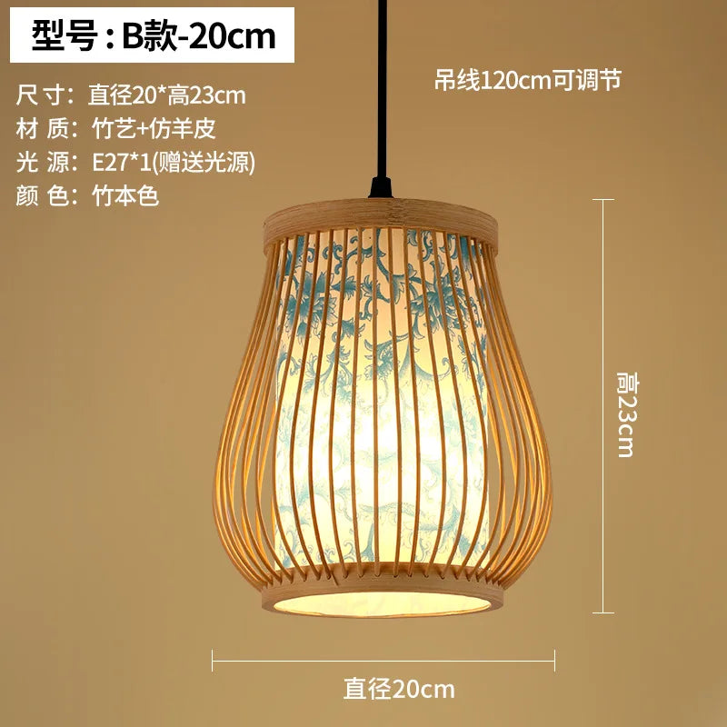 Neo-Chinese Style Handmade Bamboo Chandeliers-Modern Retro Lighting for  Restaurants Hot Pot Tea Rooms B&Bs