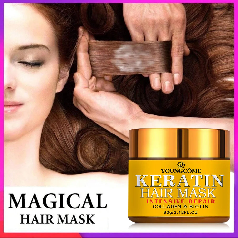 Hair Repairs Hair Mask Biotin Collagen Keratin Treatment Hairs Conditioner Hair Essential Oil Nourishing for Dry Damaged RELUX.STORE