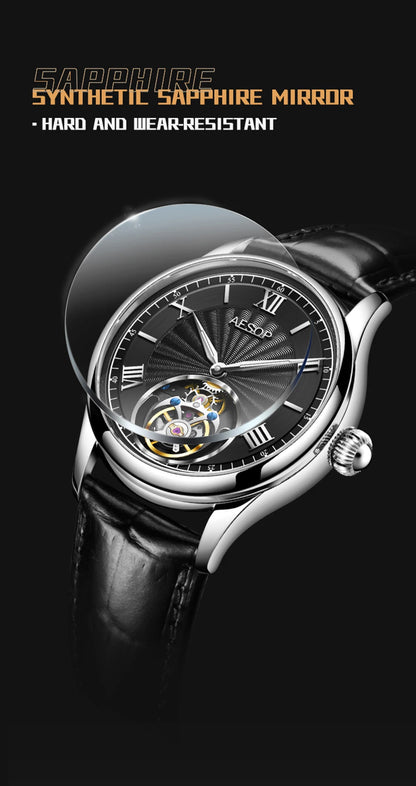 AESOP Official Watch Store Flying Tourbillon Movement Mechanical Wristwatches Skeleton Watches for Menes Luxury Waterproof 2025A