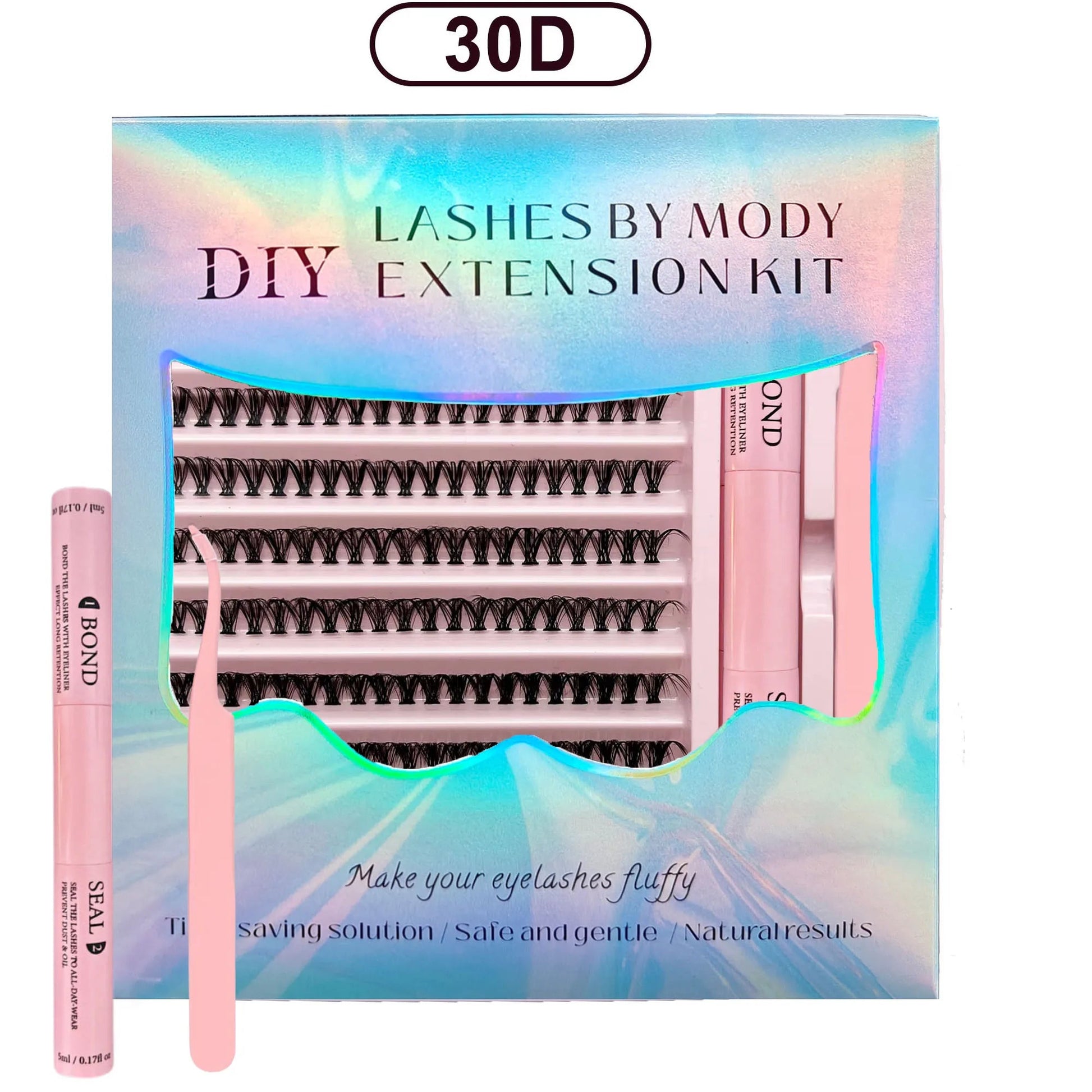 DIY Lashes Extension Kit Lash Bond and Seal Remover Eyelashes 200 PCS Clusters Makeup Tools for Gluing Lashes Gluing Glue RELUX.STORE