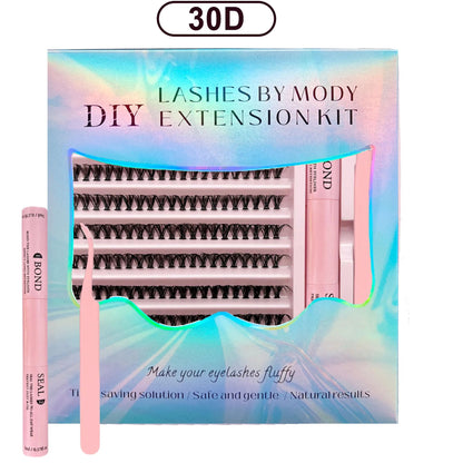 DIY Lashes Extension Kit Lash Bond and Seal Remover Eyelashes 200 PCS Clusters Makeup Tools for Gluing Lashes Gluing Glue RELUX.STORE