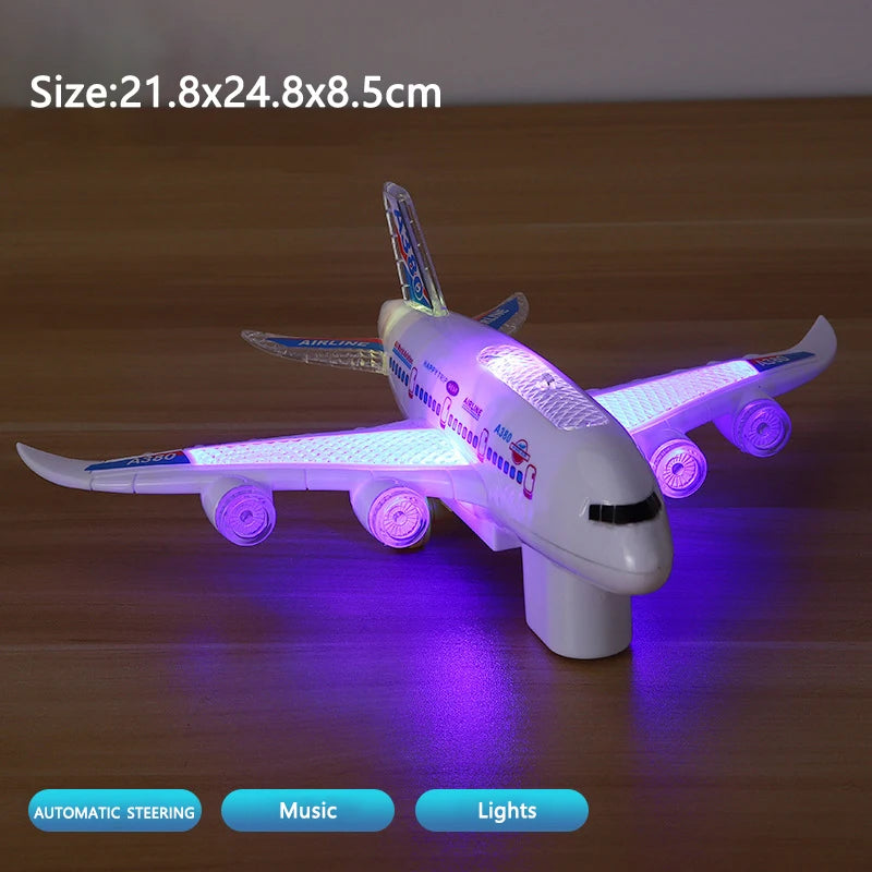 Electronic Aeroplane Toy with Music & Light Airplane Toy Electric Detachable Plane Toys Autopilot Automatic Obstacle Avoidance - RELUX.STORE