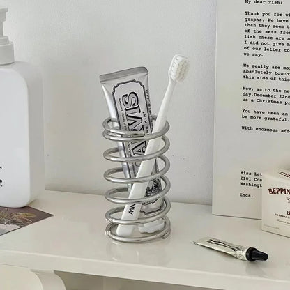 Stainless Steel Toothbrush Holder Bathroom Accessories Tool Toothpaste Makeup Brush Storage Rack Home Decoration Brush Holder