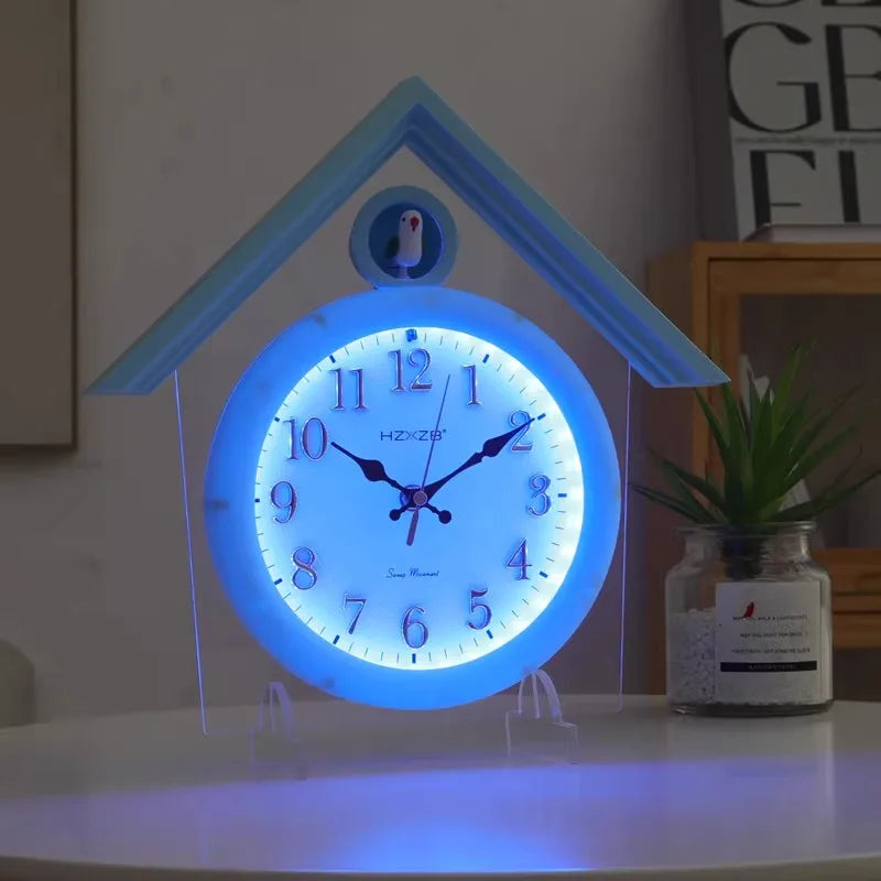 Luminous Wall Clock Luxury Cuckoo Clocks Led Watch Retro Table Clock Bedroom Silent Living Room Decoration Elegant Room Ornament RELUX.STORE