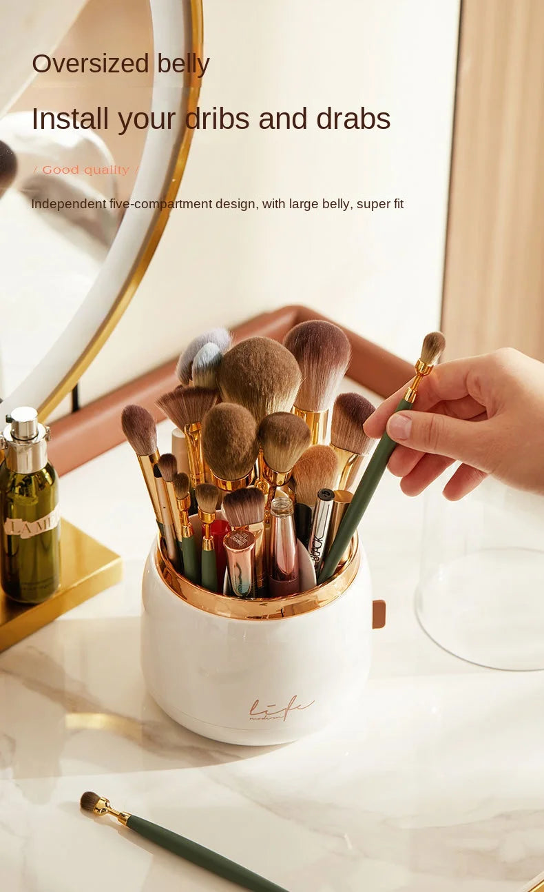 360° Rotating Makeup Organizer Brush Holder Cosmetic Storage Box Pen Case Lipstick Organizer - Clear Plastic Makeup Storage RELUX.STORE