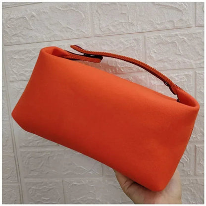 2024 New Large Capacity Canva Makeup Bag Soft Texture Fashionable Women's Shoulder Bag Color Blocking Handbag From China RELUX.STORE