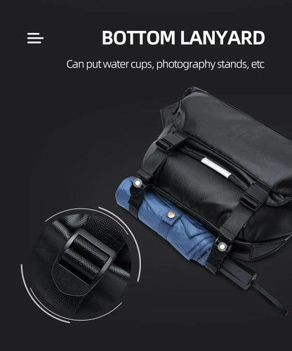 Ins Korean Style Men Waterproof Magnetic Buckle Crossbody Messenger Bag Daily Outdoor Travel Cycling iPad Camera Shoulder Bag