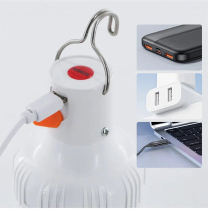 Portable Rechargeable LED Street Camping Light with Hook Dimmable Tent Lantern USB Charging Emergency Multifunctional LED Lamp