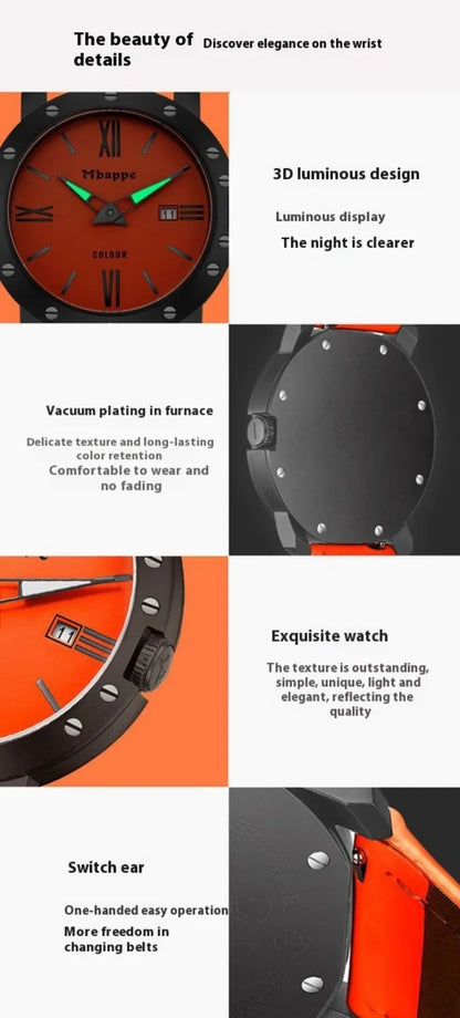 Authentic Mbappe Watches, New Fashion Luxury Brand, Sports Quartz Women's Watches, Dopamine Color Watches