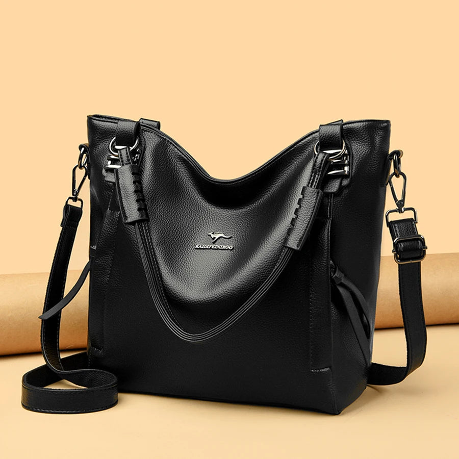 Luxury Soft Genuine Leather Handbag Fashion Women Shoulder Messenger Bag Solid Color Cowhide Tote Fashion Female Crossbody Sac RELUX.STORE