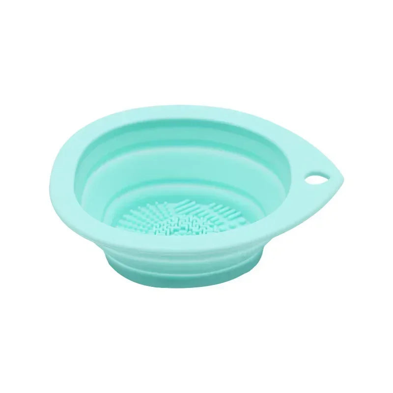 Silicone Makeup Brush Cleaner Folding Powder Puff Cleaning Bowl Eyeshadow Brushes Washing Soft Mat Beauty Tools Scrubber Box RELUX.STORE